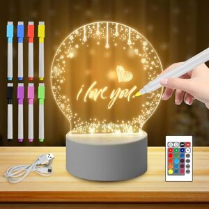 Tonchean - Acrylic led Night Light, Creative diy led Lamp with Remote Control and Erasable Pen, Personalized Baby Night Light, led Bedside Lamp for Tonchean - Acrylic led Night Light, Creative diy led Lamp with Remote Control and Erasable Pen, Personalized Baby Night Light, led Bedside Lamp for