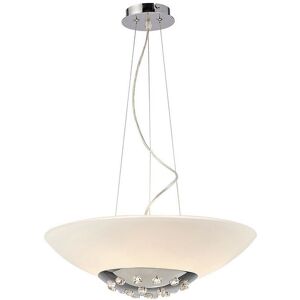 Diyas - Inspired Clearance - Amada Pendant 6 Light G9, Polished Chrome/Opal White Glass Diyas - Inspired Clearance - Amada Pendant 6 Light G9, Polished Chrome/Opal White Glass