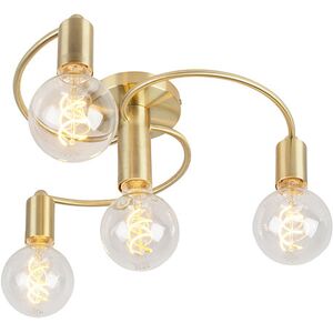 Qazqa Art Déco Ceiling Lamp - 4 Lights - Gold/Bronze Finish Qazqa Art Déco Ceiling Lamp - 4 Lights - Gold/Bronze Finish