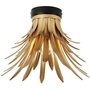 QAZQA Art Deco Ceiling Lamp Gold with Black - Wesley QAZQA Art Deco Ceiling Lamp Gold with Black - Wesley