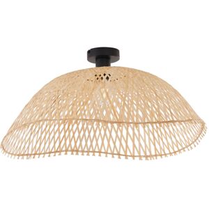Qazqa - Art Deco Ceiling Light Black with Natural Bamboo 60cm - Alka Qazqa - Art Deco Ceiling Light Black with Natural Bamboo 60cm - Alka