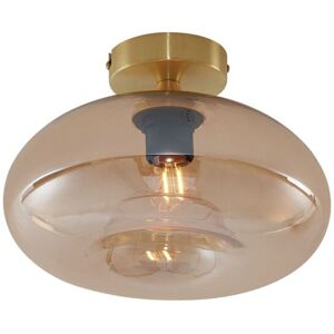 QAZQA Art Deco Ceiling Light Brass with Amber Glass - Busa QAZQA Art Deco Ceiling Light Brass with Amber Glass - Busa