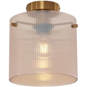 QAZQA Art Deco Ceiling Light Brass with Amber Glass - Laura QAZQA Art Deco Ceiling Light Brass with Amber Glass - Laura