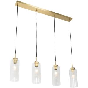QAZQA Art Deco Pendant Light Gold with Glass 4-Light - Laura QAZQA Art Deco Pendant Light Gold with Glass 4-Light - Laura
