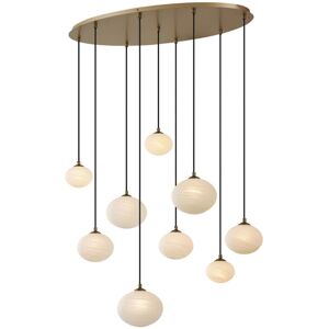 QAZQA Art Deco Pendant Lamp Gold with Opal Glass 9-Lights - Yani QAZQA Art Deco Pendant Lamp Gold with Opal Glass 9-Lights - Yani