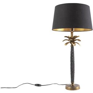 QAZQA Art Deco Table Lamp Bronze with Black Lampshade 35 cm - Areka QAZQA Art Deco Table Lamp Bronze with Black Lampshade 35 cm - Areka