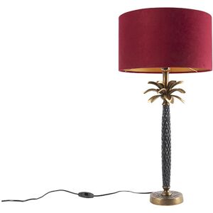 QAZQA Art Deco Table Lamp - Bronze Velvet Shade - 70cm QAZQA Art Deco Table Lamp - Bronze Velvet Shade - 70cm