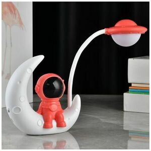 Dewdat - Astronaut Night Light Eye Protection Rechargeable Desk Lamp led Bedside Lamp abs Moon Spaceman Lamp Red Dewdat - Astronaut Night Light Eye Protection Rechargeable Desk Lamp led Bedside Lamp abs Moon Spaceman Lamp Red