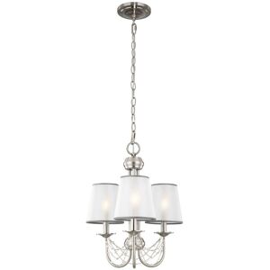 Elstead - Multi Arm Chandelier 3 Light Brushed Steel Finish, E14 Elstead - Multi Arm Chandelier 3 Light Brushed Steel Finish, E14