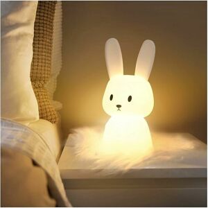 Dewdat - Baby Bunny Night Light With 7 Light Changes - Tap Control - usb Charging - Timer Function - Bedside Lamp For Kids Room Gift Dewdat - Baby Bunny Night Light With 7 Light Changes - Tap Control - usb Charging - Timer Function - Bedside Lamp For Kids Room Gift