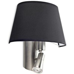 LEDS-C4 Balmoral Satin Nickel Black Shade Wall Lamp LEDS-C4 Balmoral Satin Nickel Black Shade Wall Lamp
