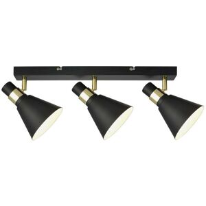 Biagio - Industrial And Retro Wall Lamp Black Matt, Gold 3 Light with Black Matt, White Shade, E14 - Italux Biagio - Industrial And Retro Wall Lamp Black Matt, Gold 3 Light with Black Matt, White Shade, E14 - Italux
