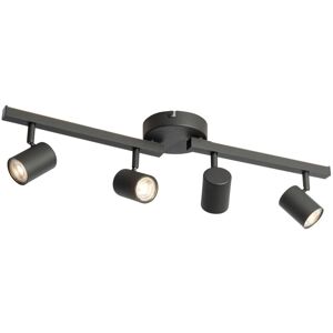 QAZQA Black Ceiling Spotlight GU10 50mm 4-Light Incl. Backlight - Back Up QAZQA Black Ceiling Spotlight GU10 50mm 4-Light Incl. Backlight - Back Up