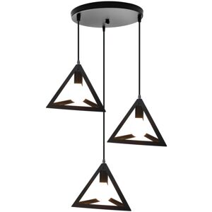 NORCKS Black Triangle Metal Ceiling Lamp Geometric Triangle Pendant Light E27 3-Lights Modern Ceiling Light For Bar Cafe Restaurant NORCKS Black Triangle Metal Ceiling Lamp Geometric Triangle Pendant Light E27 3-Lights Modern Ceiling Light For Bar Cafe Restaurant