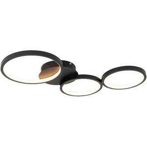 QAZQA Ceiling Lamp with LED, Black, Dimmable, 3 Levels - Lighting QAZQA Ceiling Lamp with LED, Black, Dimmable, 3 Levels - Lighting