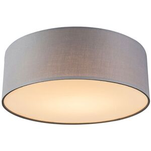 QAZQA Modern Gray Drum Ceiling Light - 30cm, Non-replaceable LED QAZQA Modern Gray Drum Ceiling Light - 30cm, Non-replaceable LED