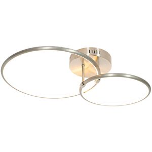 QAZQA Steel Modern Ceiling Lamp with 3-step Dimming & 2 Lights QAZQA Steel Modern Ceiling Lamp with 3-step Dimming & 2 Lights
