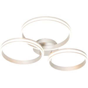 QAZQA - Steel Ceiling Lamp Navara - 3-Step Dimmable - 3 Light - Modern QAZQA - Steel Ceiling Lamp Navara - 3-Step Dimmable - 3 Light - Modern