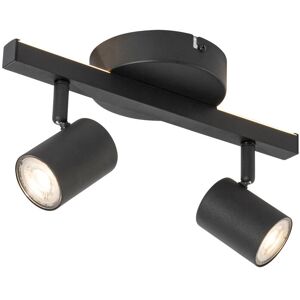 QAZQA Ceiling Spotlight Black GU10 50mm 2-Light Incl. Backlight - Back Up QAZQA Ceiling Spotlight Black GU10 50mm 2-Light Incl. Backlight - Back Up