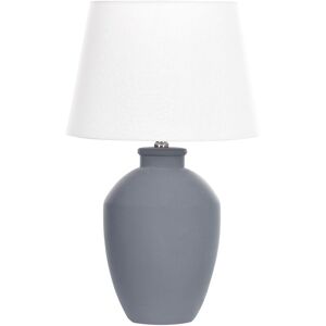 Beliani Ceramic Table Lamp Grey - Table Lamp - Ceramic, Linen, Minimalistic Beliani Ceramic Table Lamp Grey - Table Lamp - Ceramic, Linen, Minimalistic