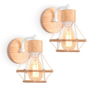 Stoex - 2PCS Vintage Wall Lamp - Metal and Wood Interior Lighting Stoex - 2PCS Vintage Wall Lamp - Metal and Wood Interior Lighting