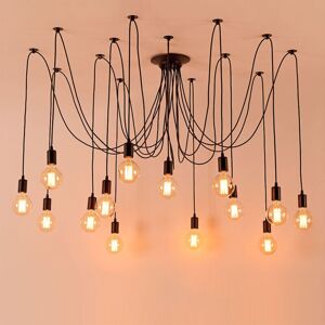 STOEX Classic Edison Ceiling Light Antique Vintage Ceiling Lamp E27 Retro Chandelier Industrial Pendant Light 14 Heads Black STOEX Classic Edison Ceiling Light Antique Vintage Ceiling Lamp E27 Retro Chandelier Industrial Pendant Light 14 Heads Black