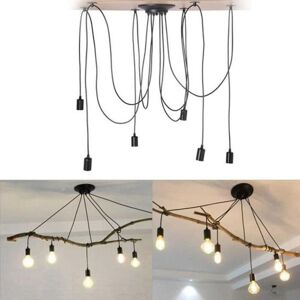 NORCKS Classic Edison Ceiling Light Antique Vintage Ceiling Lights E27 Retro Spider Chandelier Industrial Pendant Lights 6 Heads Black NORCKS Classic Edison Ceiling Light Antique Vintage Ceiling Lights E27 Retro Spider Chandelier Industrial Pendant Lights 6 Heads Black