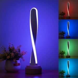 Héloise - Color Table Lamp, Bedroom Bedside Lamp with Wooden Base, 16 Color rgb Mood Light with 4 Modes and 5 Level Brightness Adjustment, Night Héloise - Color Table Lamp, Bedroom Bedside Lamp with Wooden Base, 16 Color rgb Mood Light with 4 Modes and 5 Level Brightness Adjustment, Night