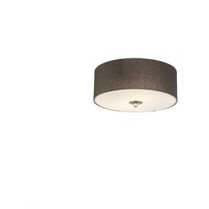 QAZQA Rustic Ceiling Light Taupe 30 cm - Drum Jute QAZQA Rustic Ceiling Light Taupe 30 cm - Drum Jute