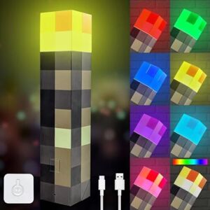 ODIPIE Craft Torch Lamp, Wall Torch Night Light with 7 Colors, USB Rechargeable Night Lamp, Handheld or Wall Mounted Lighting, 3D Bedside Lamp for Kids, ODIPIE Craft Torch Lamp, Wall Torch Night Light with 7 Colors, USB Rechargeable Night Lamp, Handheld or Wall Mounted Lighting, 3D Bedside Lamp for Kids,