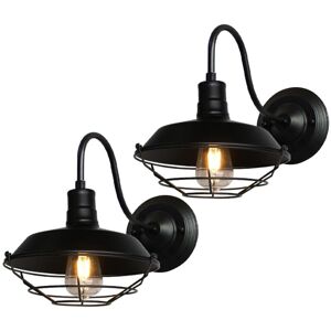 NORCKS Creative Antique Wall Sconce Iron Metal Wall Light Nostalgic Retro Industrial Wall Lamp For Cafe Office Black 26Cm(2X) NORCKS Creative Antique Wall Sconce Iron Metal Wall Light Nostalgic Retro Industrial Wall Lamp For Cafe Office Black 26Cm(2X)