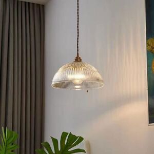 Ikodm - Creative Bowl Shape Glass Chandelier, Creative Striped Glass Pendant Lampshade, E27 Light Source Ceiling Light Fixtures - RWLustre Ikodm - Creative Bowl Shape Glass Chandelier, Creative Striped Glass Pendant Lampshade, E27 Light Source Ceiling Light Fixtures - RWLustre