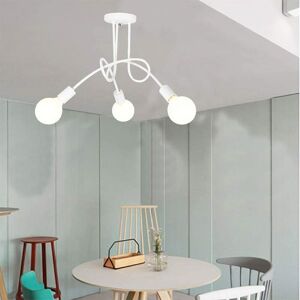 AXHUP Creative Ceiling Light Spider, 3-Light Industrial Metal Ceiling Lamp, Metal Retro Chandelier Fixture for Dining Room Living Room Kitchen (White) AXHUP Creative Ceiling Light Spider, 3-Light Industrial Metal Ceiling Lamp, Metal Retro Chandelier Fixture for Dining Room Living Room Kitchen (White)