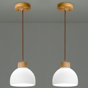 WOTTES Modern Pendant Light Round Glass Hanging Lamp Shade Adjustable Ceiling Lamp for Kitchen Dining Room Ø18CM 2Pcs WOTTES Modern Pendant Light Round Glass Hanging Lamp Shade Adjustable Ceiling Lamp for Kitchen Dining Room Ø18CM 2Pcs