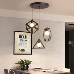 STOEX Pendant Light Industrial Metal Ceiling Lamp In 3 Different Shape, Retro 3-Lights Pendant Lights E27 For Living Room Kitchen Restaurants STOEX Pendant Light Industrial Metal Ceiling Lamp In 3 Different Shape, Retro 3-Lights Pendant Lights E27 For Living Room Kitchen Restaurants