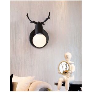AXHUP Creative Wall Lamp Modern Antlers Shape Wall Light Metal Christmas Deer Wall Sconce for Living Room Bedroom Bedside (Black) AXHUP Creative Wall Lamp Modern Antlers Shape Wall Light Metal Christmas Deer Wall Sconce for Living Room Bedroom Bedside (Black)