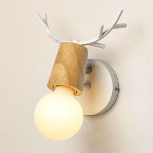 Axhup - Creative Wall Lamp Modern Antlers Shape Wall Light Wood Christmas Deer Wall Sconce for Living Room Bedroom Bedside (White) Axhup - Creative Wall Lamp Modern Antlers Shape Wall Light Wood Christmas Deer Wall Sconce for Living Room Bedroom Bedside (White)