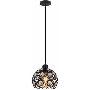 AXHUP Crystal Pendant Light, Vintage Industrial Metal Hanging Ceiling Lamp, Luxurious Chandelier with Ø20cm Cage Lampshade for Living Room Kitchen Island AXHUP Crystal Pendant Light, Vintage Industrial Metal Hanging Ceiling Lamp, Luxurious Chandelier with Ø20cm Cage Lampshade for Living Room Kitchen Island
