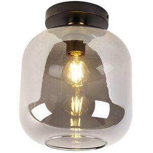 Qazqa Black Gold Smoke Glass Zuzanna Ceiling Light Qazqa Black Gold Smoke Glass Zuzanna Ceiling Light