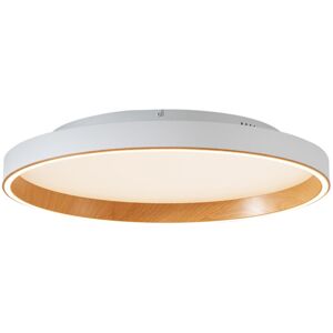 QAZQA Design Ceiling Lamp White with Wood 60cm incl. LED 3-way switch - Ingo QAZQA Design Ceiling Lamp White with Wood 60cm incl. LED 3-way switch - Ingo