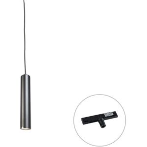 QAZQA Design Pendant Lamp Black Incl. Rail Adapter 1-Phase - Slimline Tuba Small QAZQA Design Pendant Lamp Black Incl. Rail Adapter 1-Phase - Slimline Tuba Small