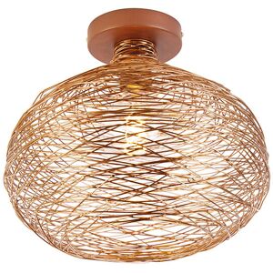 QAZQA Copper Design Ceiling Light - Sarella Steel Round 40W Max QAZQA Copper Design Ceiling Light - Sarella Steel Round 40W Max