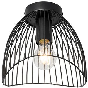 Qazqa Black 20cm Wave Ceiling Light - E27 40W Qazqa Black 20cm Wave Ceiling Light - E27 40W