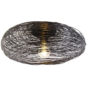 Qazqa Black Oval Ceiling Light - Sarella - Adjustable, 40cm Qazqa Black Oval Ceiling Light - Sarella - Adjustable, 40cm