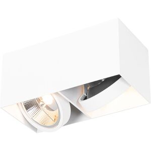 QAZQA White Rectangular AR111 2-Light Recessed Fixture - Interior QAZQA White Rectangular AR111 2-Light Recessed Fixture - Interior