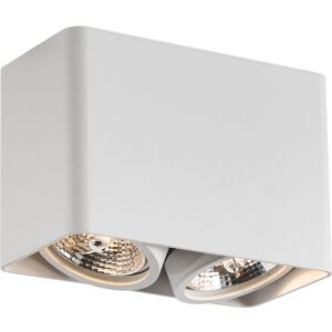 QAZQA Design Surface-Mounted Spotlight White GU10 70mm 2-Light Rotatable and Tiltable - Vox QAZQA Design Surface-Mounted Spotlight White GU10 70mm 2-Light Rotatable and Tiltable - Vox