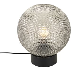 Qazqa Modern Black Glass Steel Table Lamp - E27 Max 40W Qazqa Modern Black Glass Steel Table Lamp - E27 Max 40W