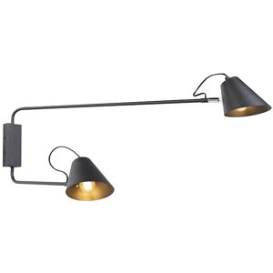 QAZQA LUNE Wall Light - Adjustable 2 Lights, Modern Retro Black QAZQA LUNE Wall Light - Adjustable 2 Lights, Modern Retro Black