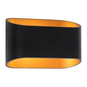 QAZQA Wall Lamp Black Gold Inner - Modern Wall Light - G9 40W QAZQA Wall Lamp Black Gold Inner - Modern Wall Light - G9 40W