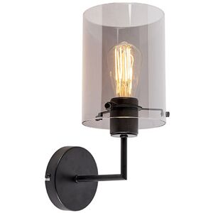 QAZQA Black Frosted Glass Dome Wall Light - Modern Design QAZQA Black Frosted Glass Dome Wall Light - Modern Design